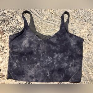 Lululemon Athletica 14 Dark Gray Tie-Dye crop Tank bra Top